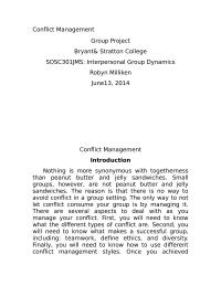 Group Project – Conflict Management