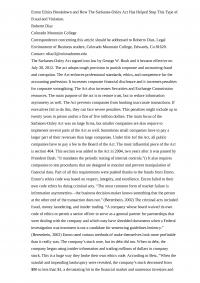 Enron Ethics Breakdown and How The Sarbanes-Oxley Act Has Helped Stop This Type of Fraud and Violation