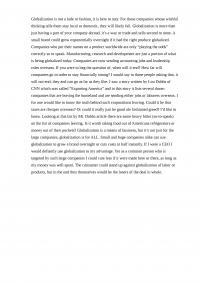 Essay on Globalization