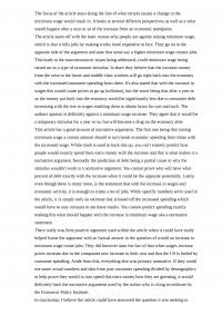 Effects of Increasing Minimum Wage