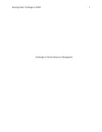 Challenges in HRM