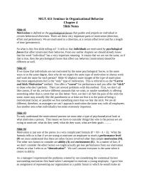 MGT. 651 Seminar in Organizational Behavior Chapter 4 Slide Notes