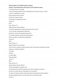 Macroeconomics, 8e (Abel/Bernanke/Croushore)    The Measurement and Structure of the National Economy