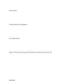 Eton University  Business Law Exam type