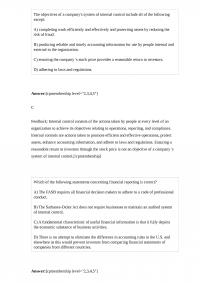 ACCT 787 Test The objectives of a