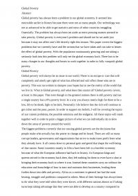 Global Poverty Essay