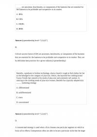 Marketing 791 Quiz 3