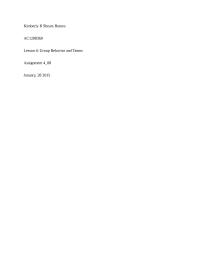 Group Behavior and Teams