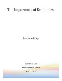 The Importance of Economics