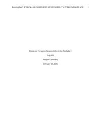 Ethics and Corporate Responsibility in the Workplace
