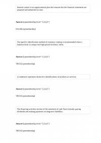 FIN 539 – Internal control is an organizational plan that ensures that the financial statements