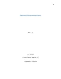 SNAP – Supplemental Nutrition Assistance Program