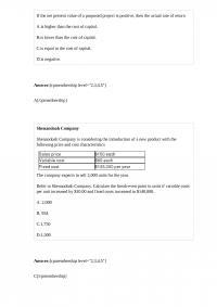 ACCT 178 If the net present value of
