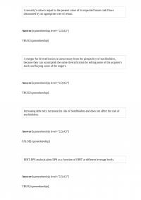 Fin 464 A securitys value is equal