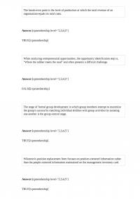 MGT 615 The breakeven point is the