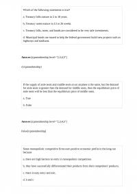 ECON 445 Which of the following
