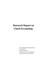 Reserach Report on Cloud Accounting