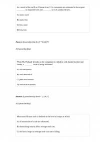 MicroEconomic 450 Quiz