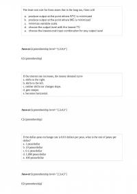 ECON A 882 Quiz The leastcost