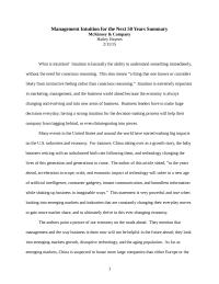 Management Intuition For the Next 50 Years Summary