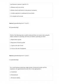 Acct 104 A performance measure is
