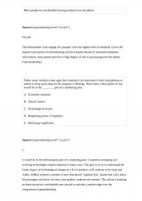 Marketing 214 Quiz 3