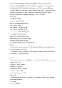 On January 2, 2013 Palta Company issued 80,000 new shares of its