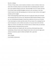 Gym membership letter