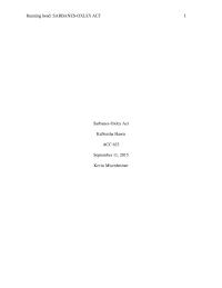 Sarbanes-Oxley Act Running head