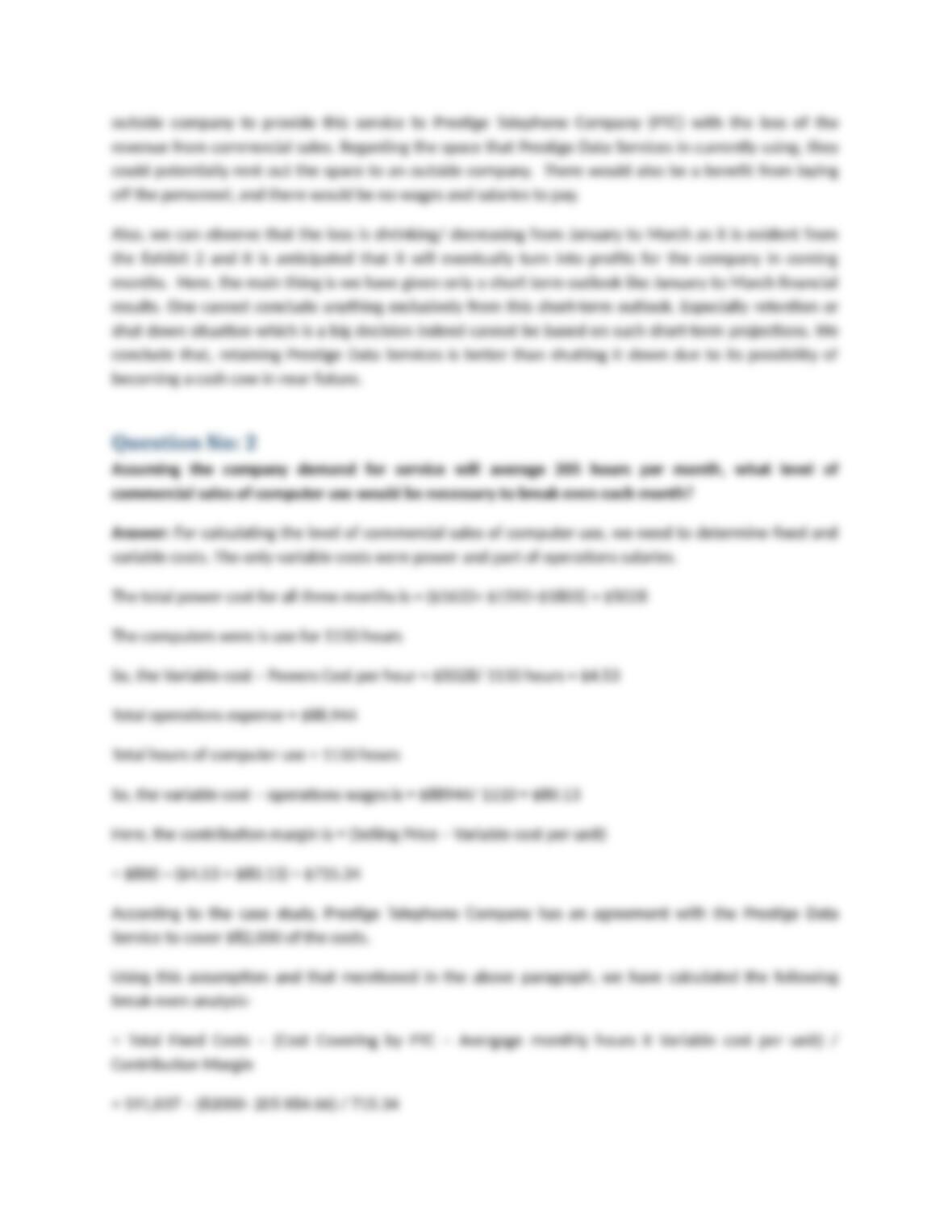 prestige telephone company case study solution pdf