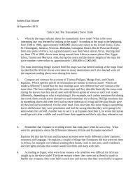 History questions on slavery