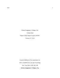 Psychology: Written Assignment 1 – Design a Toy
