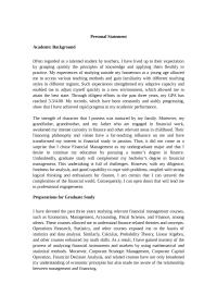 Personal Statement – Academic Background