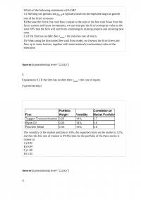 FIN 309 Which of the following