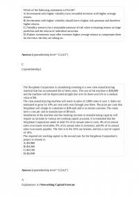 FIN 320 Quiz Which of the