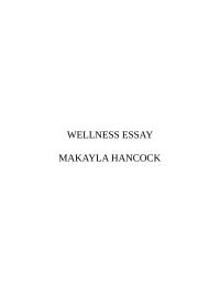 Nutrition and Wellness