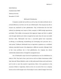 McDonalds Globalization