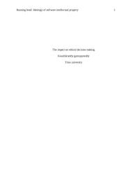 The impact on ethical decision making