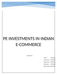 PE INVESTMENTS IN INDIAN: Ecommerce