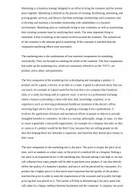 Essay on Marketing Marketing is a