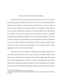 Punic War and the Destruction of Roman Republic