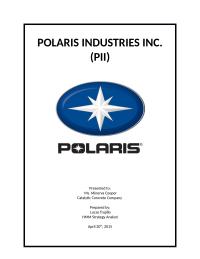Polaris Industries Business Report