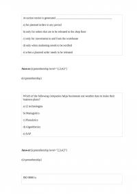 Operation Management 344 Quiz 2