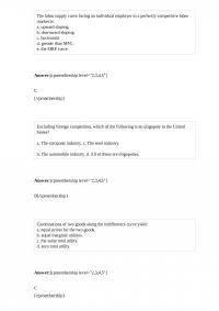 BUS 737 Quiz The labor supply