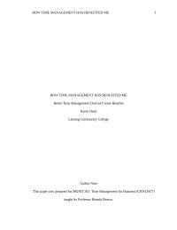 Time Management Final Paper