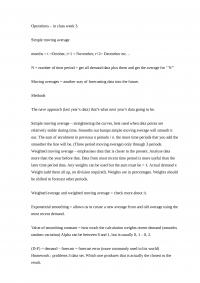 Operations Note– in class week 3.