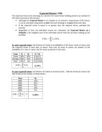 Risk and Return Note 1
