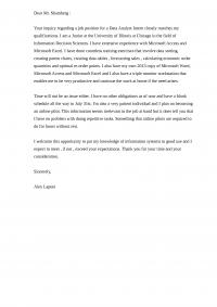 Cover letter sample