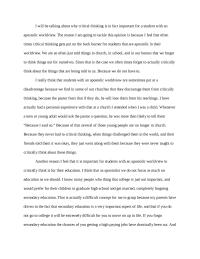 Christian students and critical thinking