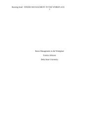 Stress Management in the Workplace